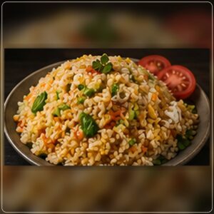 Khao Phak crevettes (riz frit)