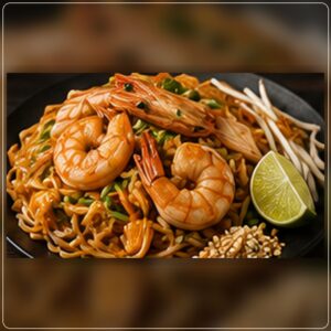 Pad Thaï Crevettes (nouille de riz aux crevettes)