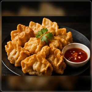 Wonton (raviolis Frits au poulet et citronnelle)lot de 4 pièces